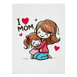 Mother's Day Gift I Love Mum Poster