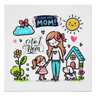 Mother's Day Gift   I Love You Mum Poster
