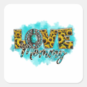 Mother's Day Gift   Love Floral Mummy Square Sticker