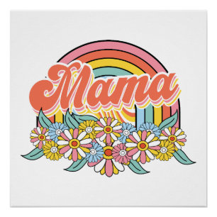 Mother's Day Gift Mama Floral Poster