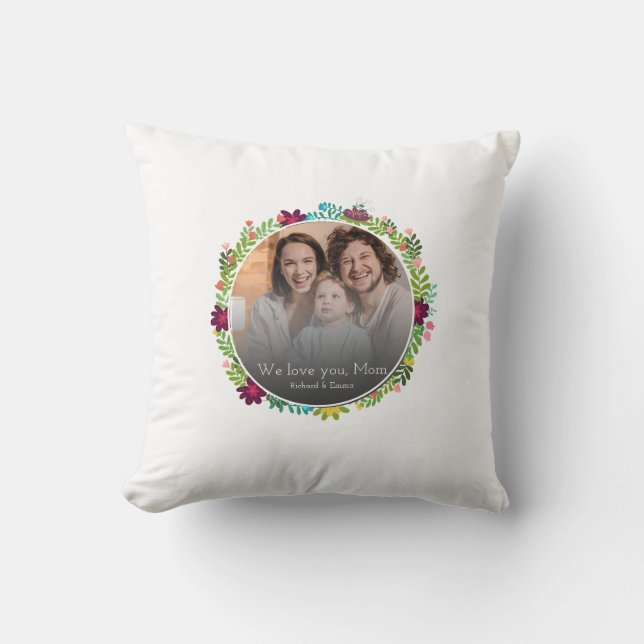 Mother's Day Gift Memorable Family Photo Best Mum  Cushion (Front)