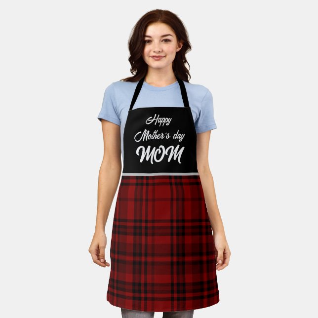 MOTHER'S DAY GIFT MOM COOK CHECKERED APRON (Worn)