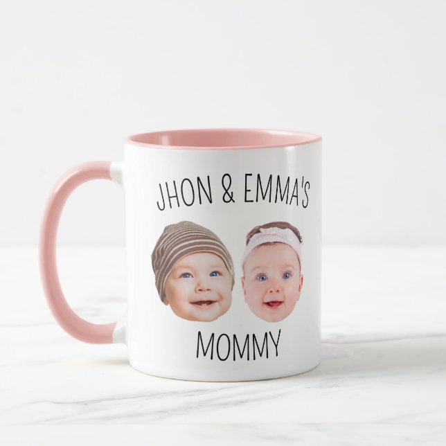 Mother's Day Gift Mug, Personalised Face Photo Mug (Left)