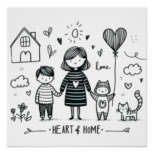 Mother's Day Gift Mum Heart Of Home Poster