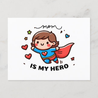 Mother's Day Gift | Mum Is My Hero Invitation Postcard