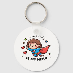 Mother's Day Gift Mum Is My Hero Key Ring