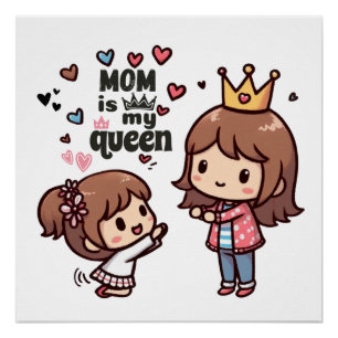 Mother's Day Gift Mum Is My Queen Poster