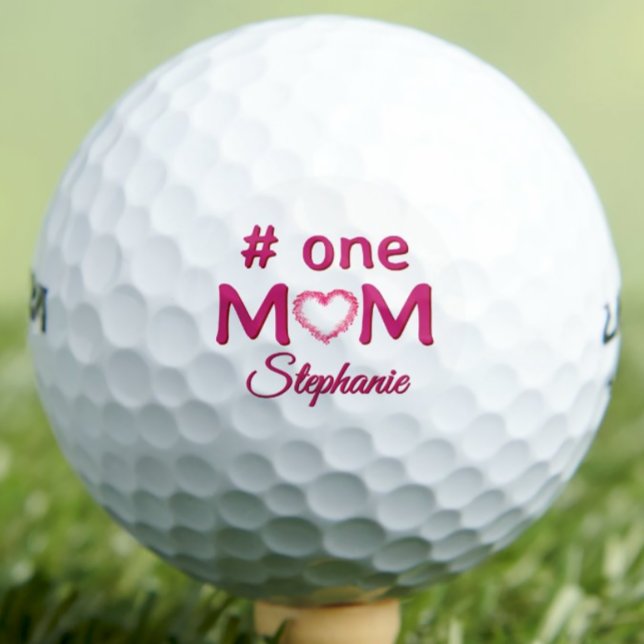 Mothers Day Gift #One MOM Pink Personalised Golf B Balls (Creator Uploaded)