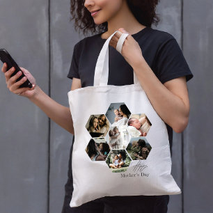 Mother's Day Gift Personalised MOMMY Photo Collage Tote Bag