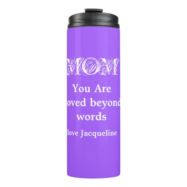Mother's Day Gift Personalised Name Cute Purple Thermal Tumbler (Front)