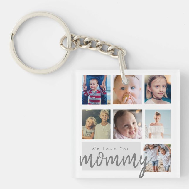 Mothers day gift photo collage keychain (Front)