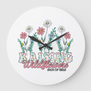 Mother's Day Gift Raising Wildflower Mum Of Girl Large Clock