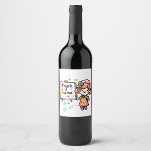 Mother's Day Gift Thank You Mama Wine Label