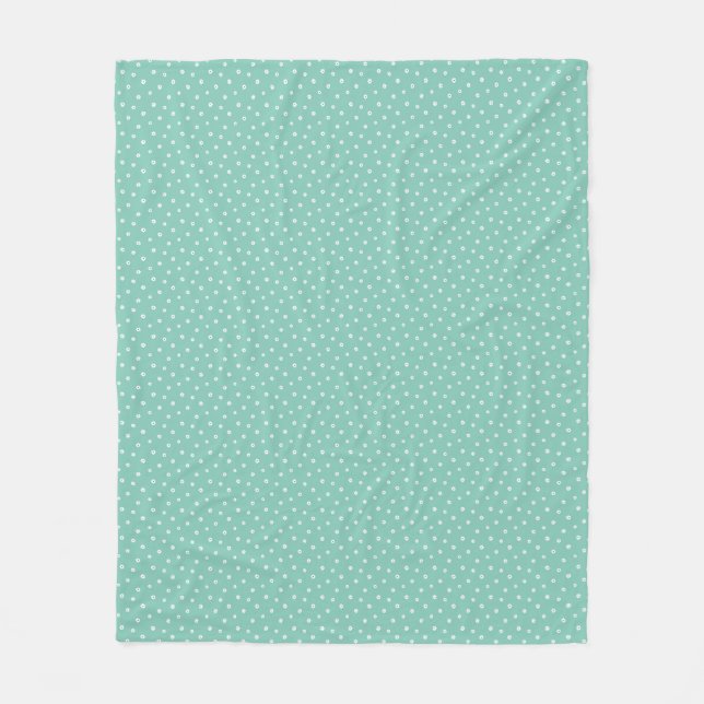 Mother's Day Gift | Tiny Daisies On Mint Fleece Blanket (Front)