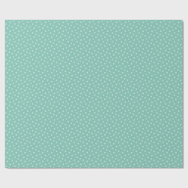 Mother's Day Gift | Tiny Daisies On Mint Wrapping Paper (Flat)