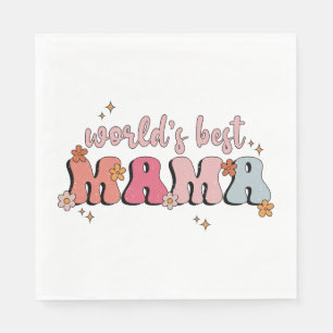 Mother's Day Gift World's Best Mama Napkin
