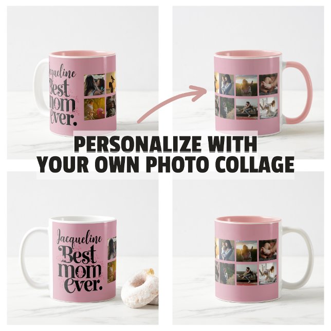 Mother's Day Gifts Photo Collage Best Mum Ever Coffee Mug (Mother's Day Gifts Photo Collage Best Mom Ever Mug)