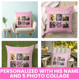 Mothers Day Gifts Photo Collage Monogrammed Script Cushion