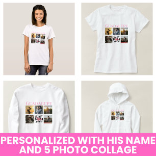 Mothers Day Gifts Photo Collage Monogrammed Script T-Shirt