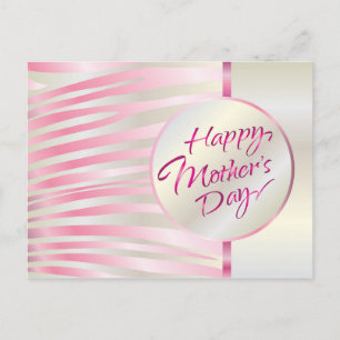 Mother's Day Gold Lettering Elegant Pink Luxury Postcard