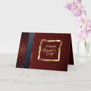 Mother's Day Gold Lettering Elegant Purple Hearts Card