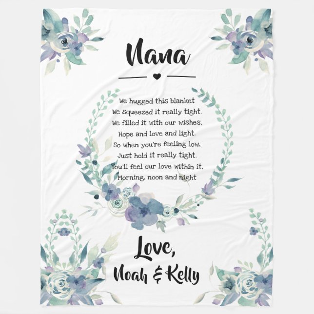 Mother's Day Grandma Grammy Nana from Grandkids Fleece Blanket (Front)