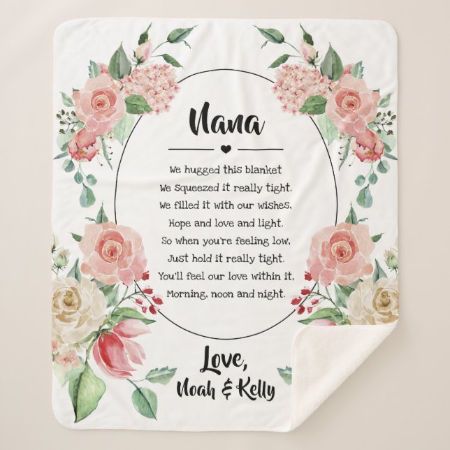 Mother's Day Grandma Grammy Nana from Grandkids Sherpa Blanket (Front)