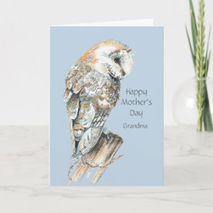 Mother's Day Grandma Humour Barn Owl Bird Card