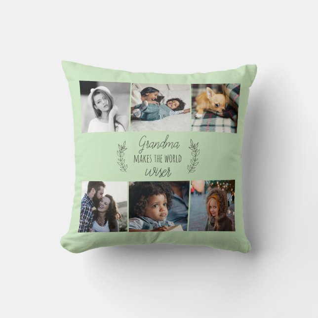 Mother's day grandma keepsake family photo collage cushion (Front)