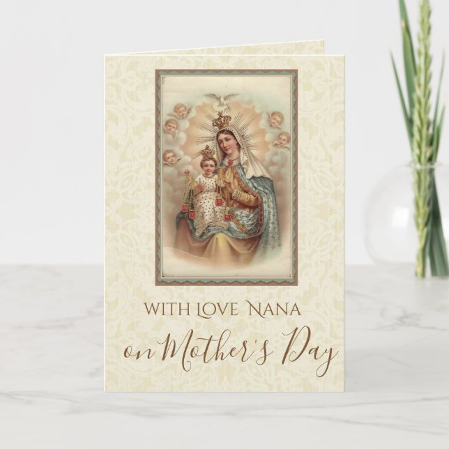 Mother's Day Grandma Nana Virgin Mary Jesus Card (Front)