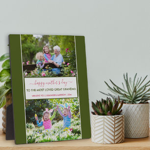 Mothers Day Great Grandma 2 Photo Personalised Plaque