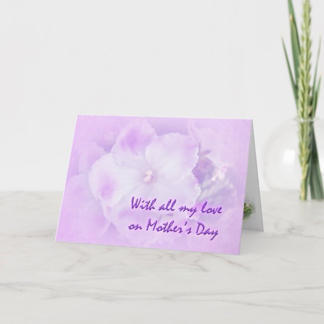 Mother's Day Greeting Card - African Violets (Front)