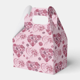 Mother's Day Heart Bouquet Pattern Favour Box
