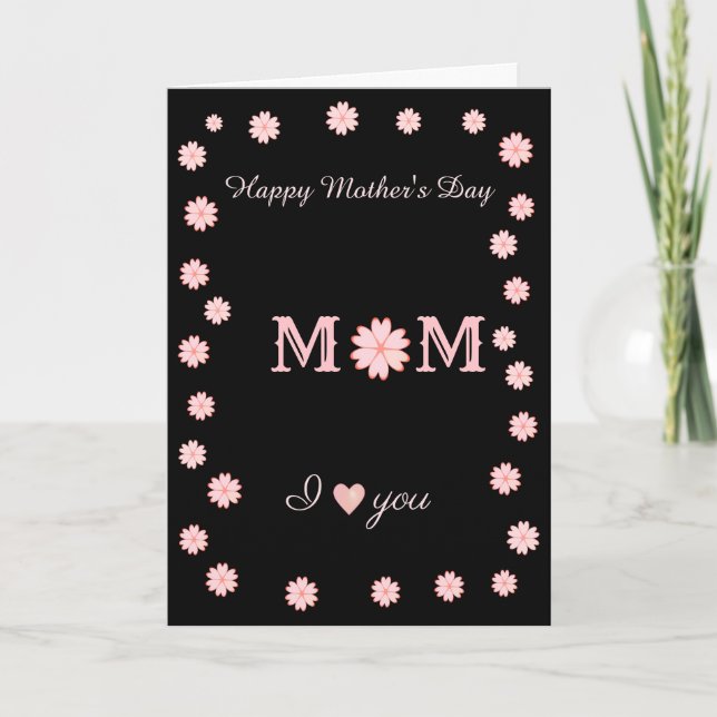 Mother's Day Heart Flowers Card (Front)