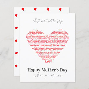 Mothers Day Heart love bible quote Budget