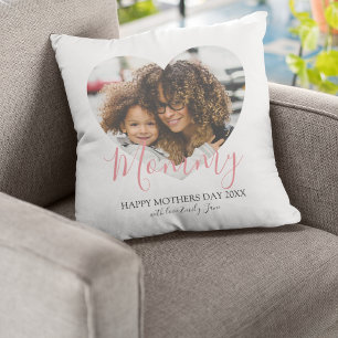Mothers Day Heart Photo Keepsake  Cushion