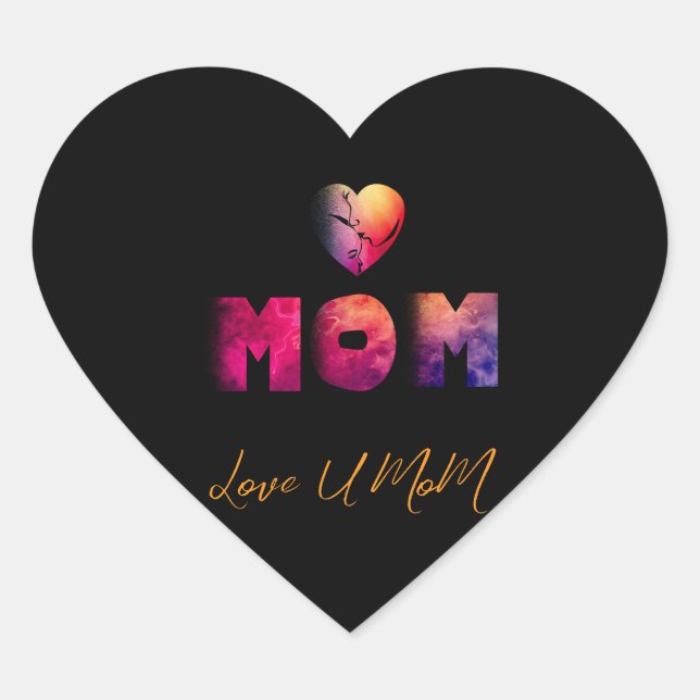 mothers day heart sticker (Front)