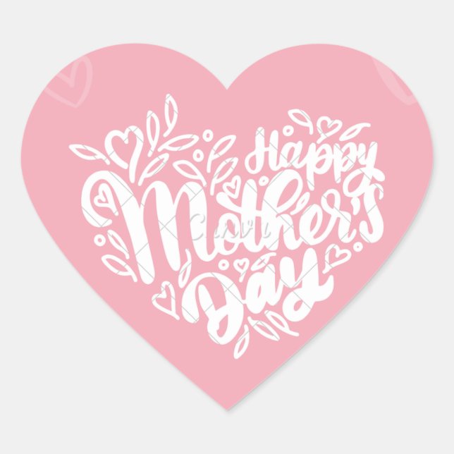 MOTHERS DAY HEART STICKER (Front)