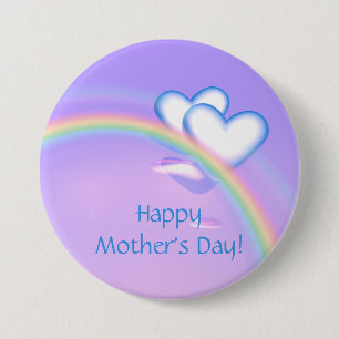 Mothers Day Hearts on Rainbow 7.5 Cm Round Badge