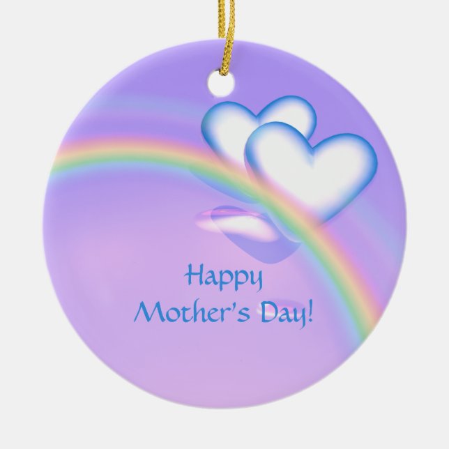 Mothers Day High Hearts Ceramic Tree Decoration (Front)
