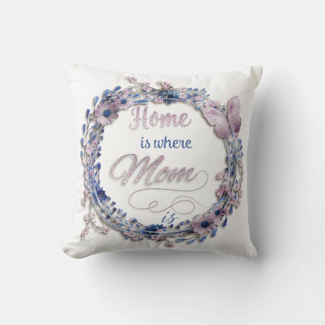 Mother's Day - "Home Is Where Mum Is" Cushion (Front)