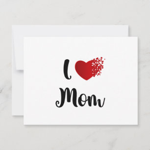 Mother's Day I Love Mom Heart Explosion Gift Thank You Card