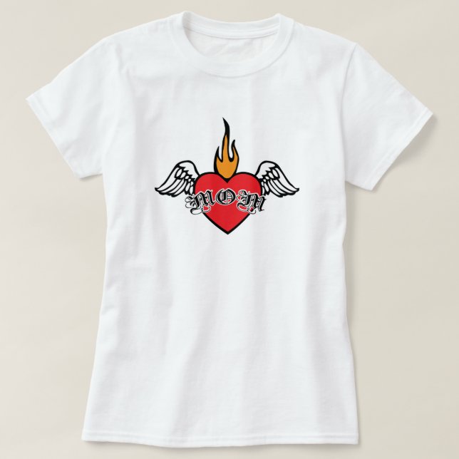 Mothers day I LOVE mum with wings T-Shirt (Design Front)