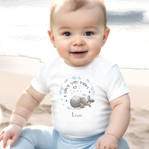 Mother's Day I love you mum Personalised Name Baby T-Shirt