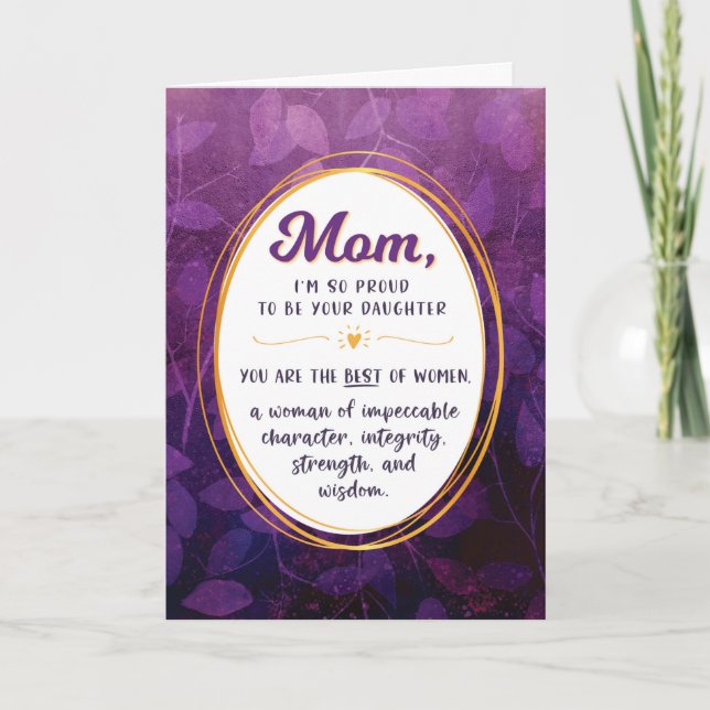 Mother's Day, I'm Proud to be Your Daughter Card (Front)