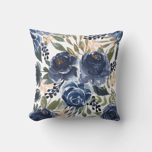 Mothers Day Indigo Rose  Cushion (Front)
