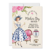 Mother's Day Invitation - Lady Holding Champagnes