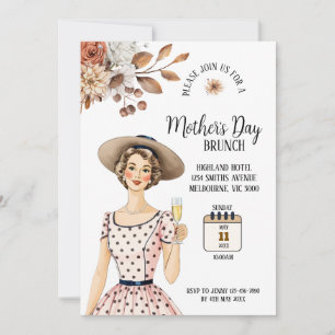 Mother's Day Invitation - Lady With Brown Hat