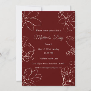 Mother's Day Invitation, Mother's Day Brunch Lunch Invitation