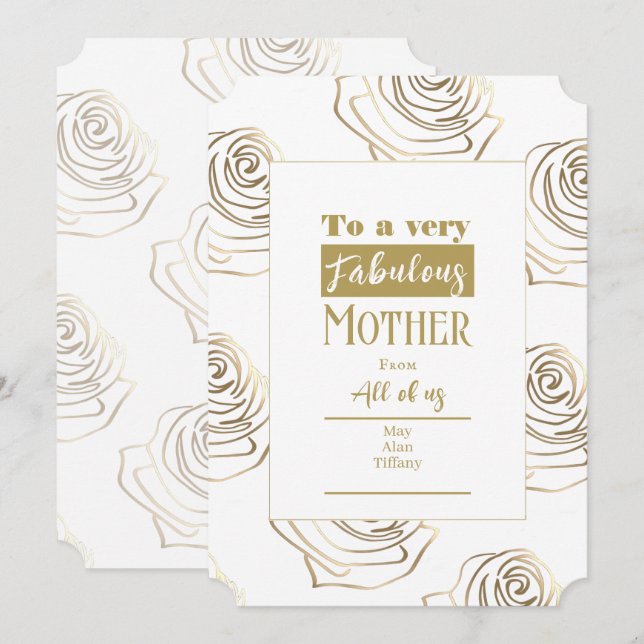 Mothers Day Ivory White Card (Front/Back)